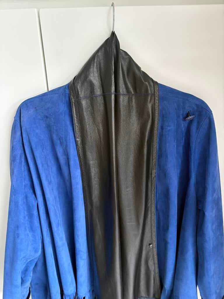 Jas van schapen leer draagbaar binnen en buitenkant, Ophalen, Nieuw, Maat 38/40 (M), Blauw