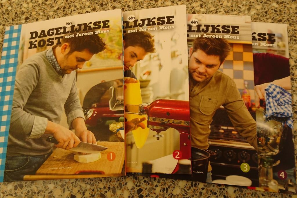 Dagelijkse kost: box met 4 boekjes Jeroen Meeus, Boeken, Ophalen, Zo goed als nieuw, Jeroen Meus