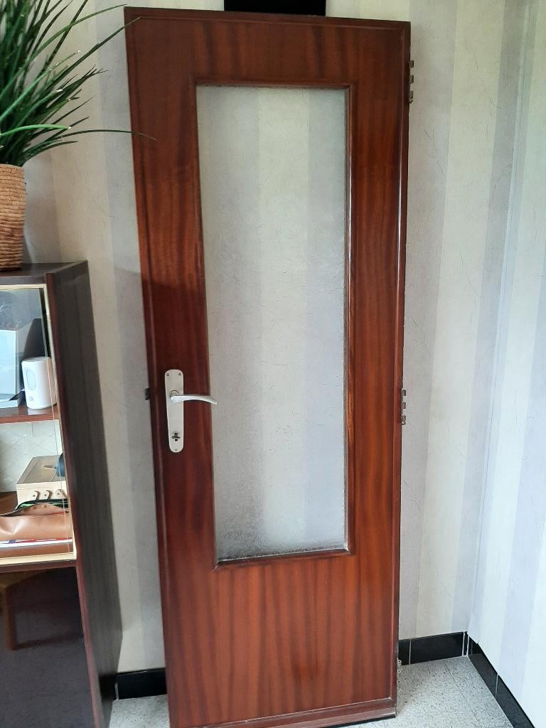 deur met raam glas venster, Doe-het-zelf en Bouw, Ophalen, Gebruikt, Minder dan 80 cm, 160 cm of meer