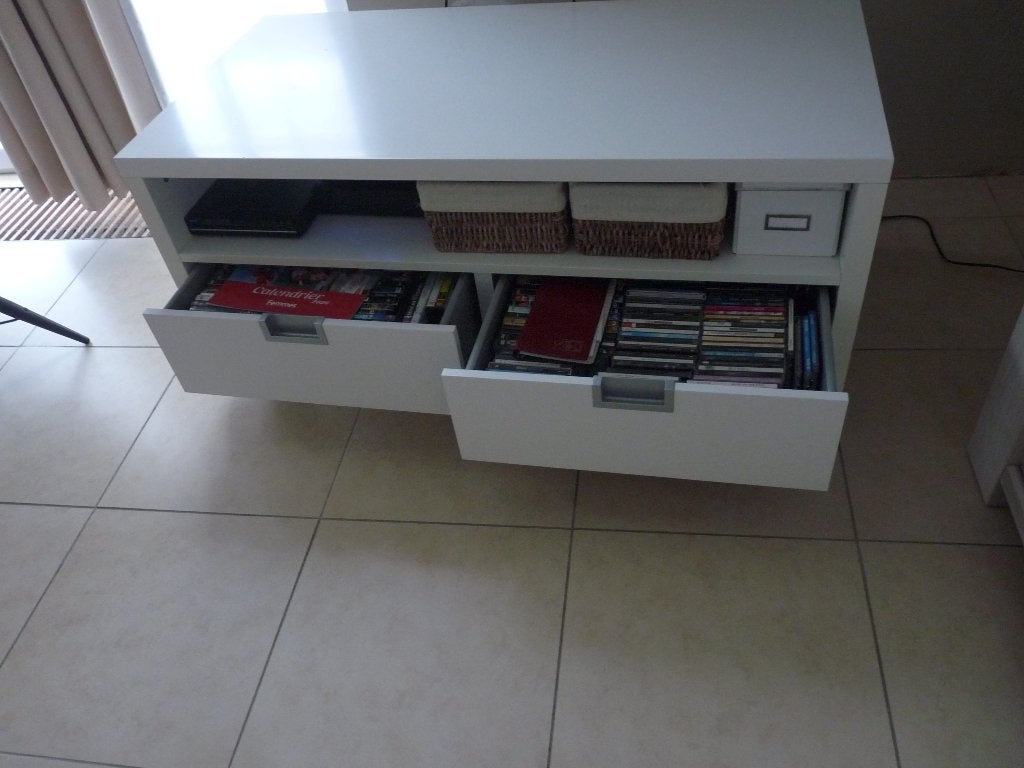 Meuble TV blanc, Maison & Meubles, Moins de 100 cm, 100 à 150 cm, Enlèvement, Utilisé