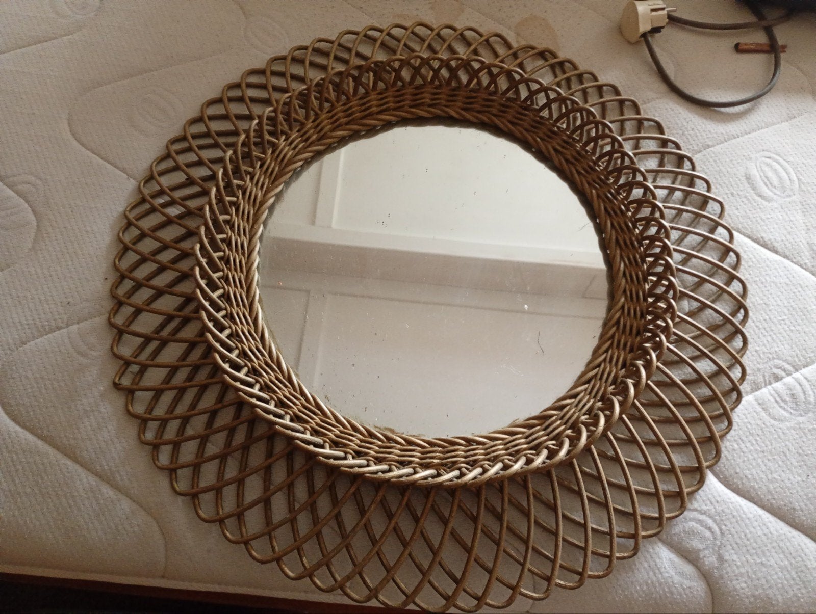vieux miroir, Maison & Meubles, Enlèvement ou Envoi, Utilisé, Rond