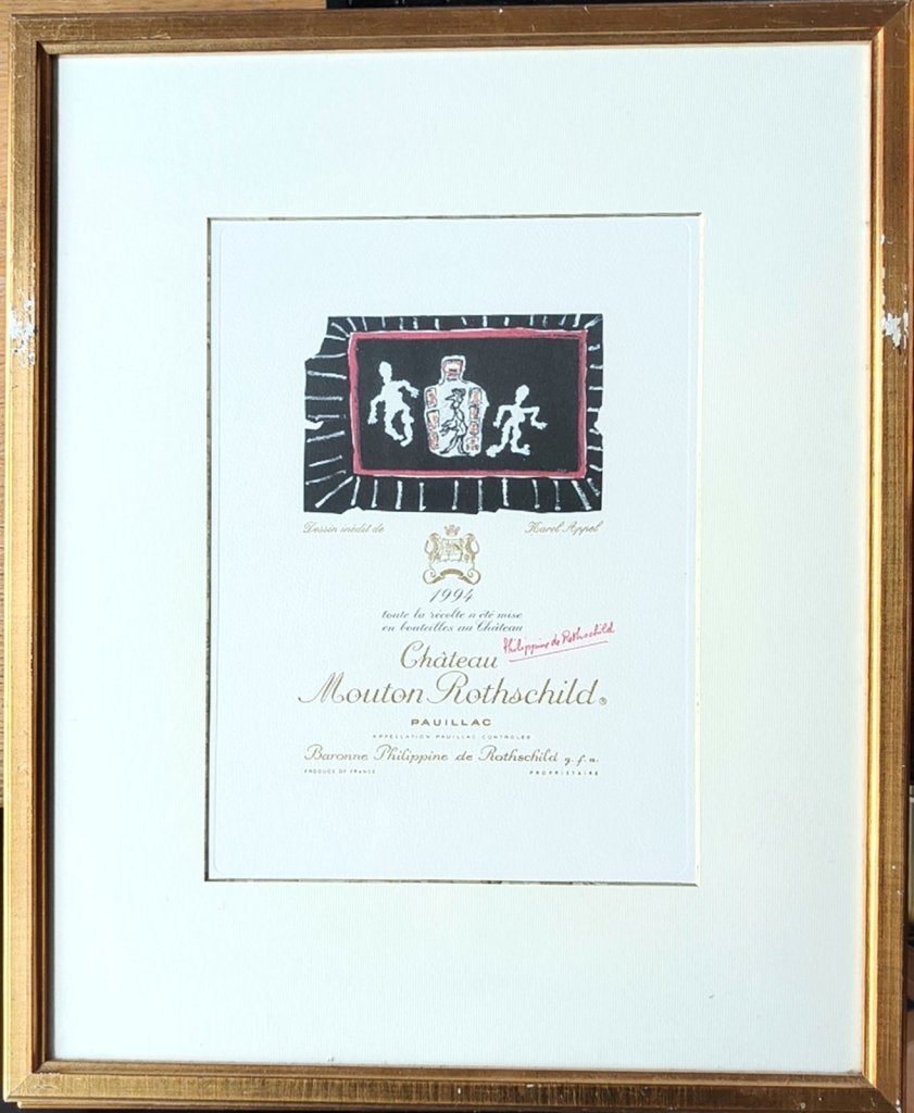 Château Mouton Rothschild wijnetiket affiche KAREL APPEL !!!, Ophalen of Verzenden