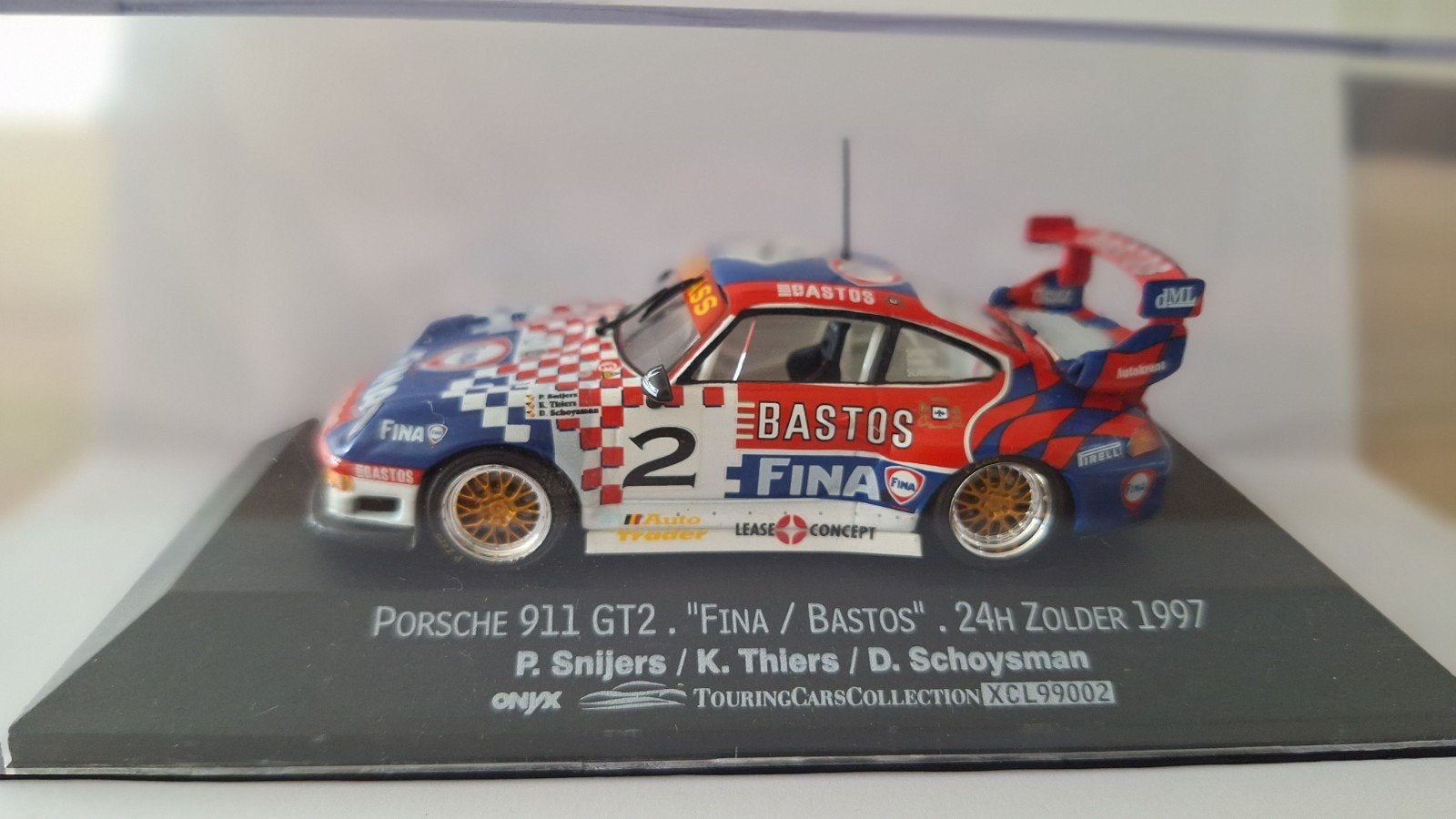 Onyx 1:43 - Porsche 911 GT2 "Fina/Bastos" 24H Zolder 1997., Ophalen of Verzenden, Zo goed als nieuw, Auto