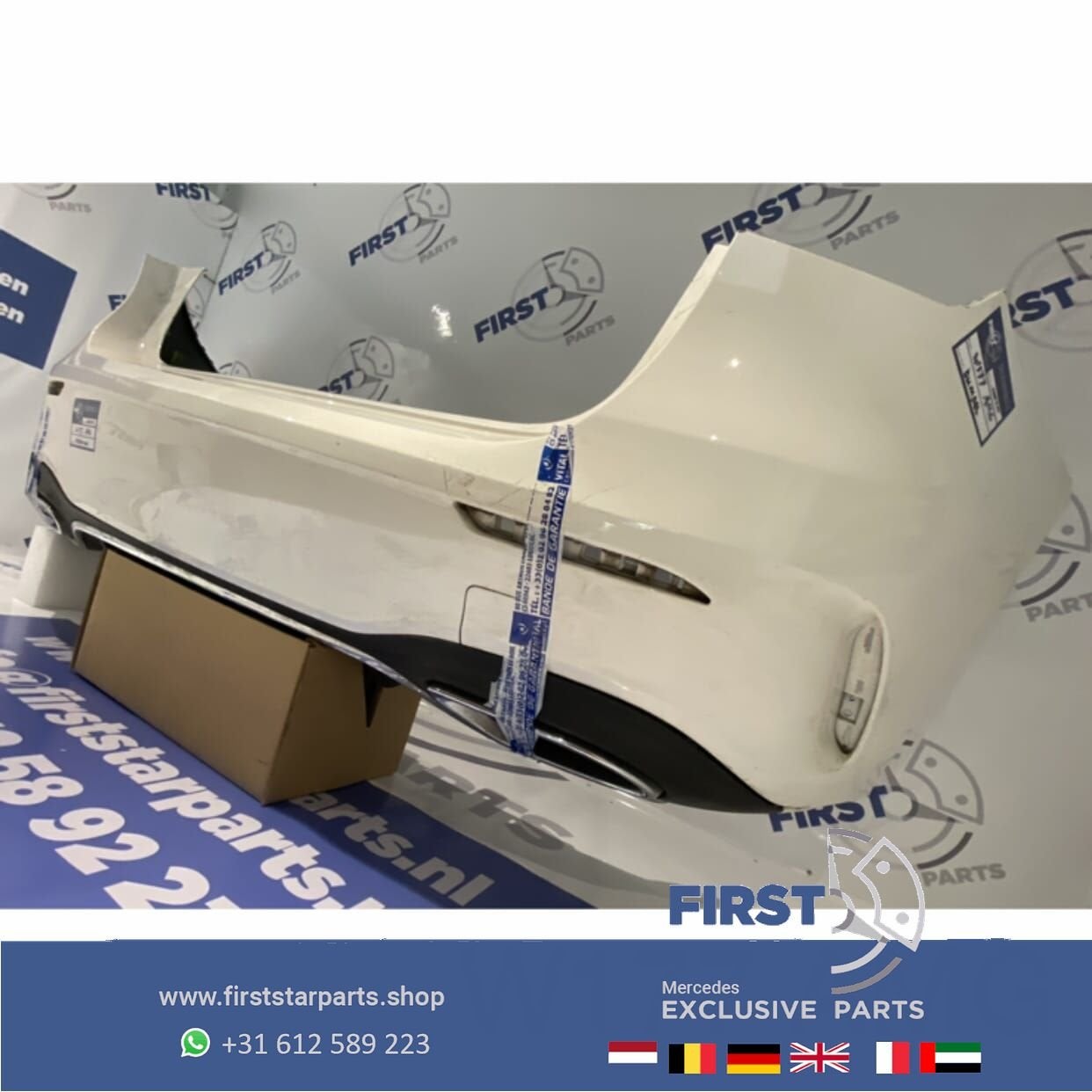 W177 AMG ACHTERBUMPER WIT COMPLEET Mercedes A Klasse 2018-20, Gebruikt, -, Ophalen of Verzenden, Achter