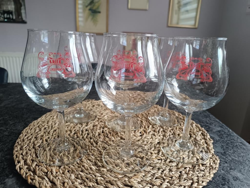 6 verres Kriek Lindemans neufs, Collections, Verres & Petits Verres, Enlèvement ou Envoi, Comme neuf