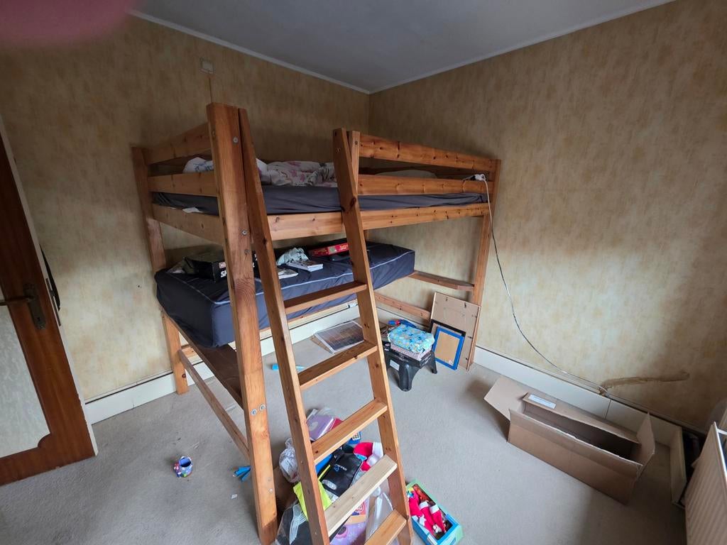 Lit superposé avec bureau, Maison & Meubles, Chambre à coucher | Lits, Enlèvement, Bois