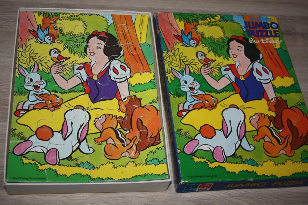 oude Disney puzzel ( Sneeuwwitje ) 22 stukken, Jumbo, Ophalen of Verzenden, Sneeuwwitje of Doornroosje, Gebruikt, Overige typen
