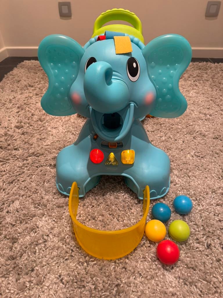 Infantino sensory Ollie olifant, Kinderen en Baby's, Speelgoed | Babyspeelgoed, Gebruikt, Met licht, Met geluid, Met wieltjes