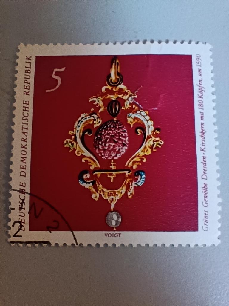 Rare - timbre DDR "Trésor" de 5 mark - Allemagne de l'Est, Enlèvement ou Envoi, RDA, Affranchi