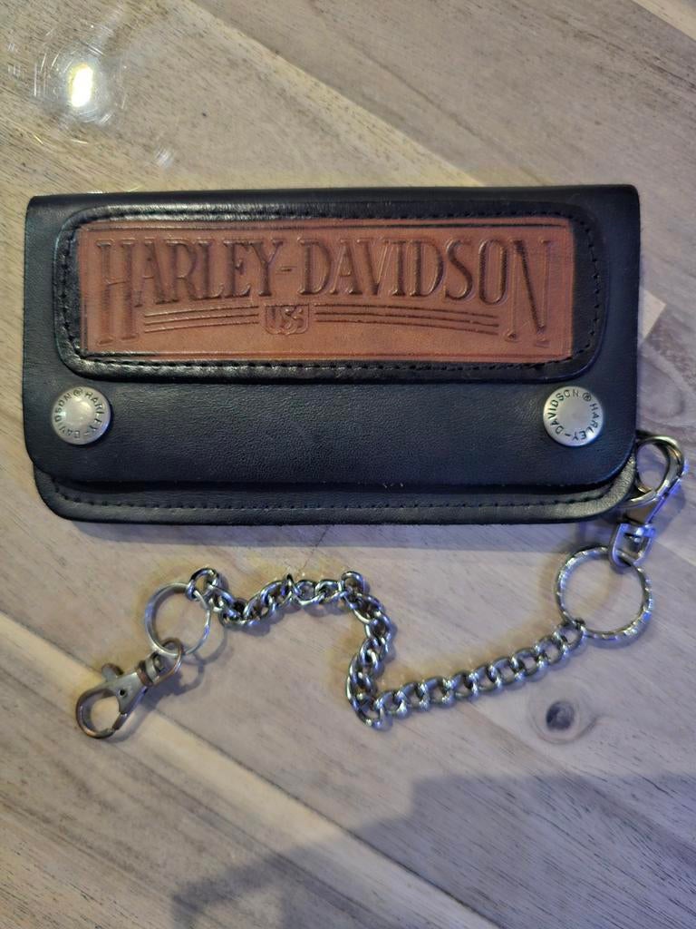  Vintage Harley-Davidson Biker Wallet – Black/Brown, Ophalen