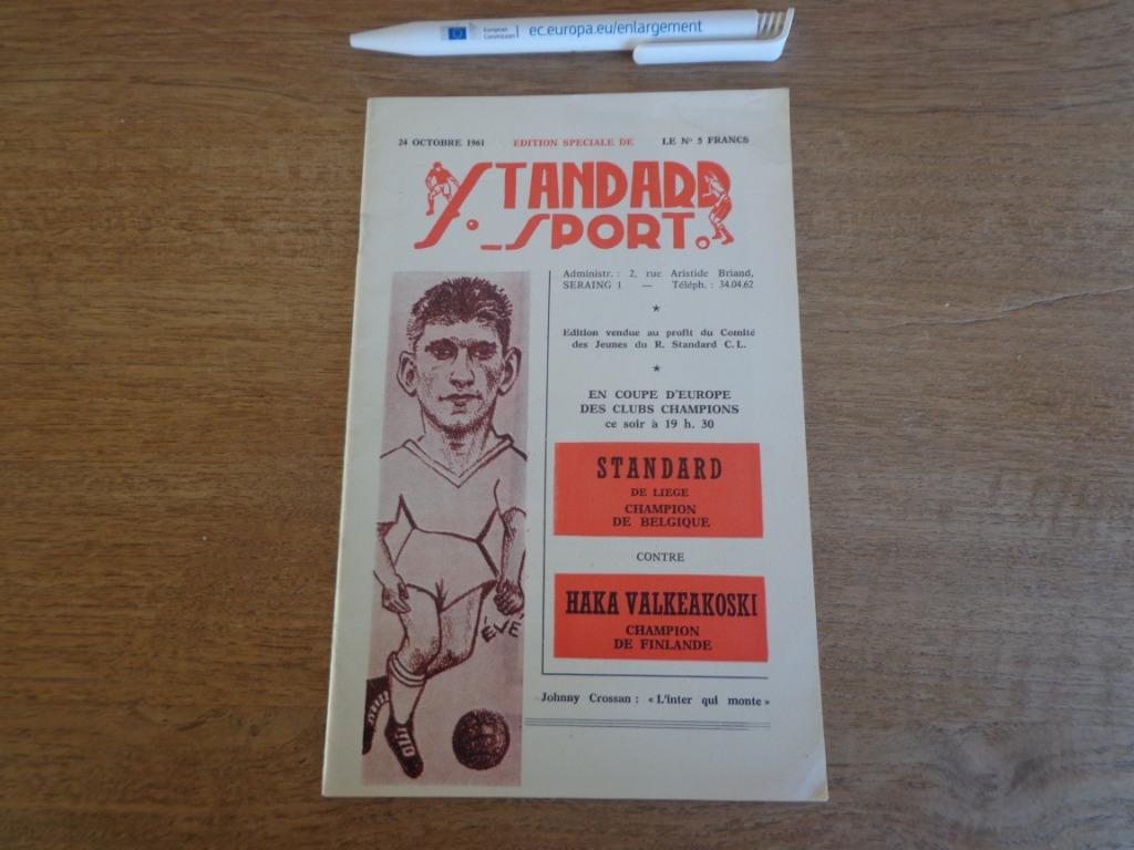 Standaardprogramma Liège Haka 1961, Verzamelen, Sportartikelen en Voetbal, Ophalen of Verzenden, Zo goed als nieuw, Boek of Tijdschrift