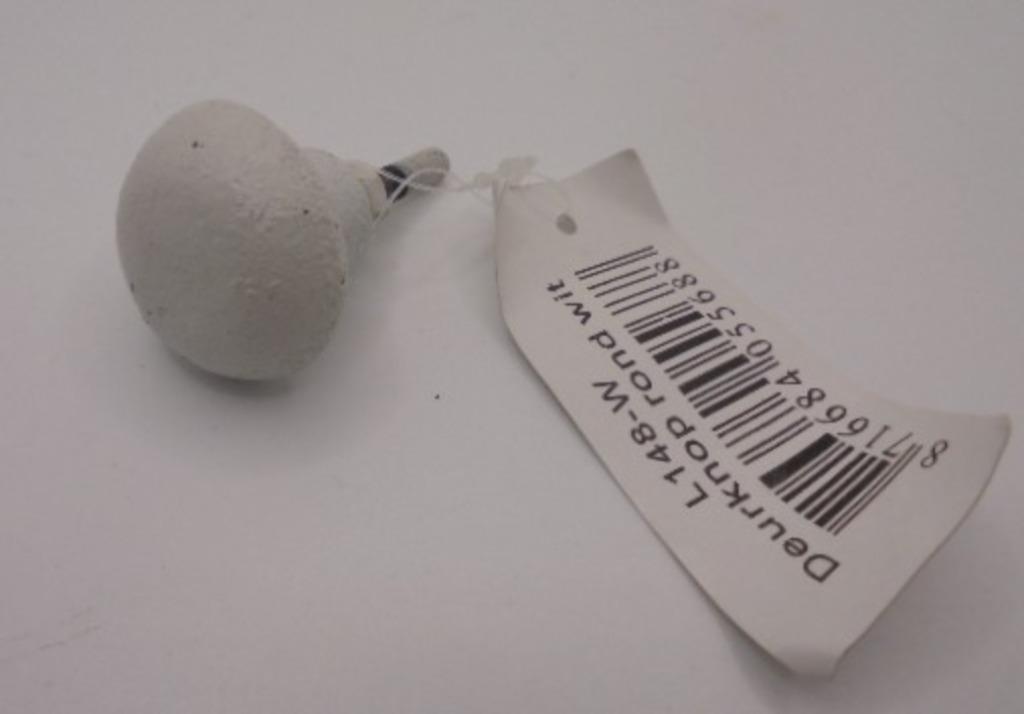 GIETIJZER DEURKNOP KASTKNOP ROND WIT 3 CM NIEUW, Verzenden, Nieuw, Metaal, Overige typen