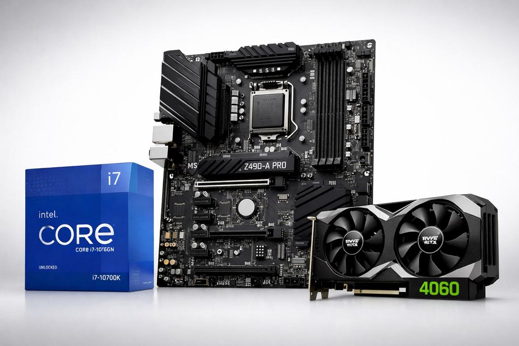 I7-10700k en z490 A pro en RTX 4060, Ophalen of Verzenden, Zo goed als nieuw