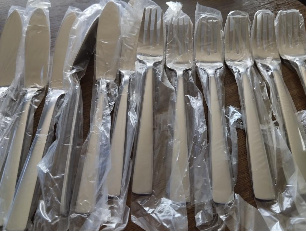 6 delig visbestek 18/10 roestvrij nieuw, Verzenden, Zo goed als nieuw, Inox of Chroom