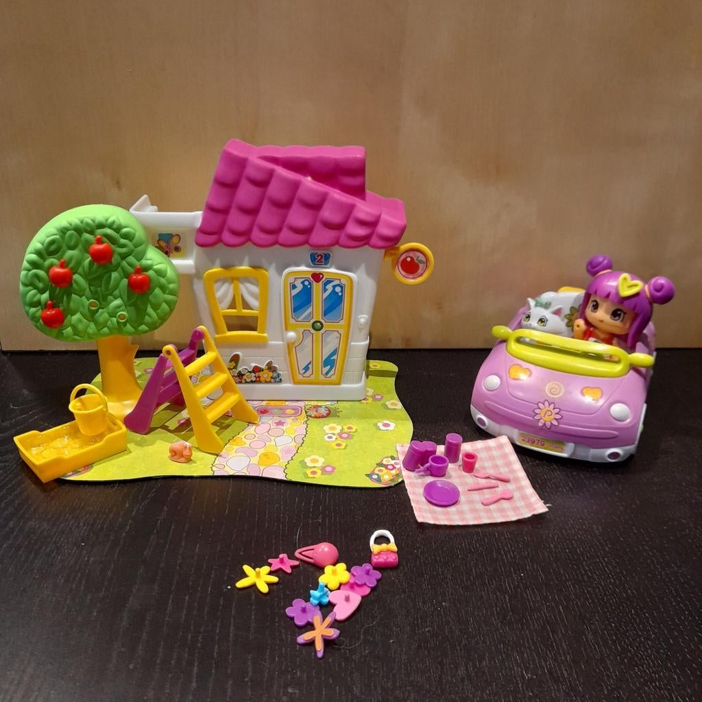 Pinypon set huis met appelboom en auto, Ophalen of Verzenden, Zo goed als nieuw, Accessoires
