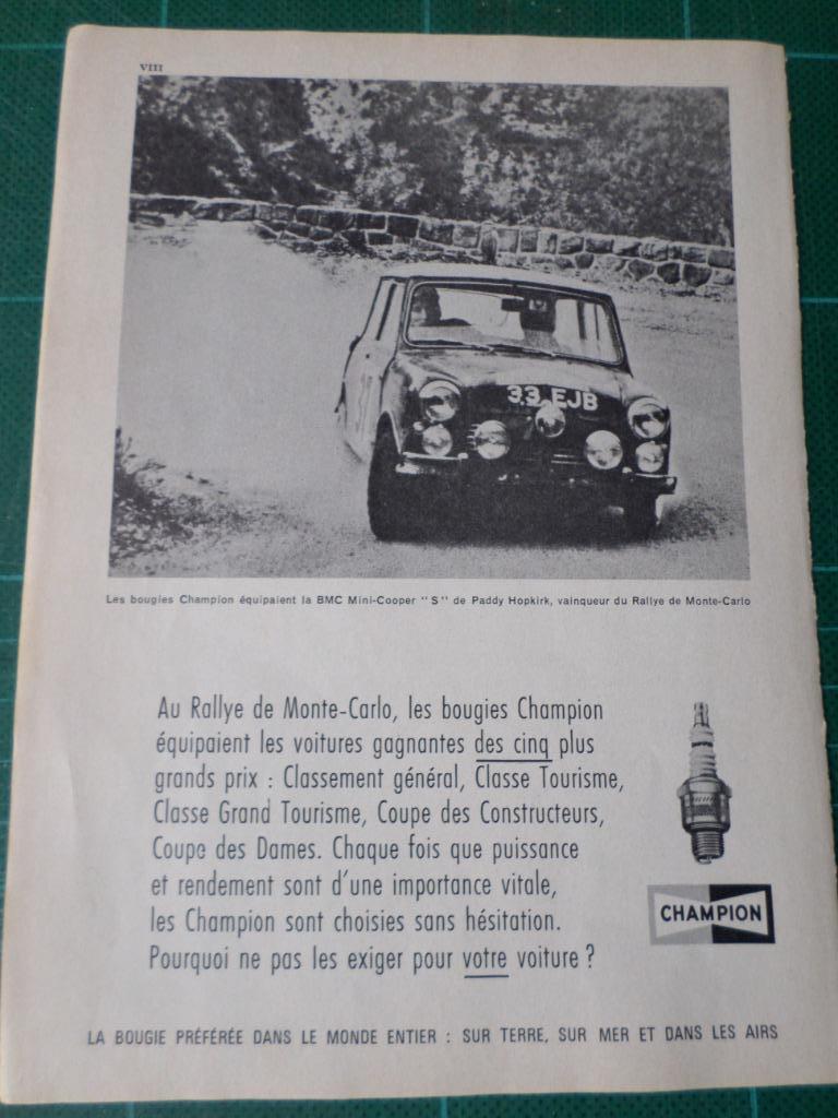 Paddy Hopkirk - bougies Champion - publicité papier - 1964, Verzamelen, Ophalen of Verzenden, Gebruikt, Overige typen