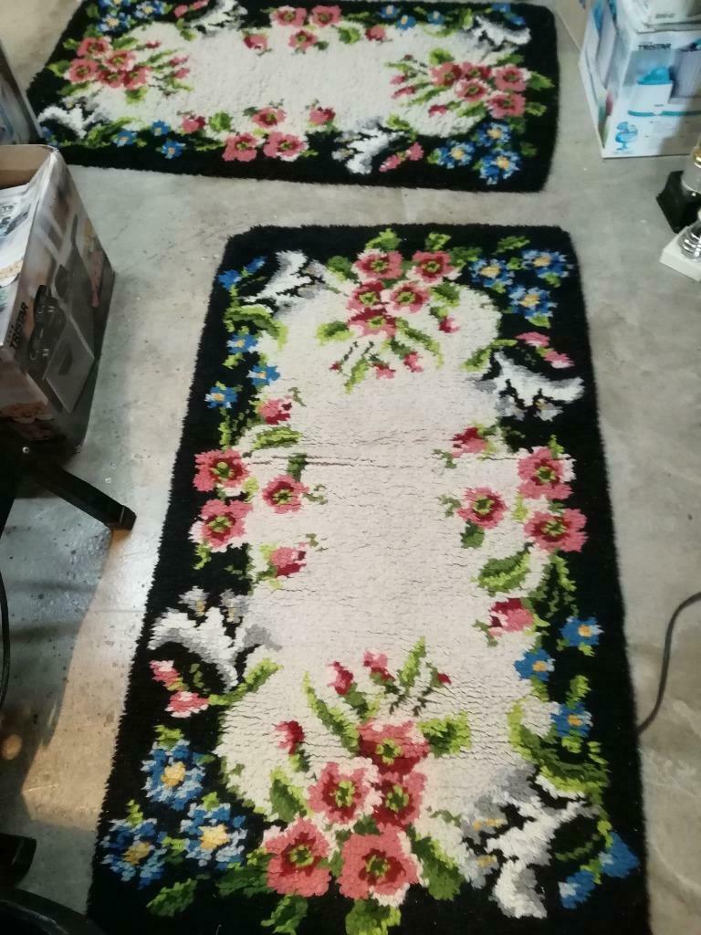 2 tapis pure laine - fabrication personnelle, Enlèvement ou Envoi, 50 à 100 cm, Comme neuf, 50 à 100 cm
