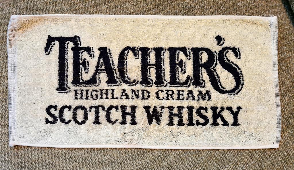 Bar towel, bar handdoek Teacher's whisky. Vintage., Ophalen of Verzenden, Zo goed als nieuw, Overige typen, Overige merken