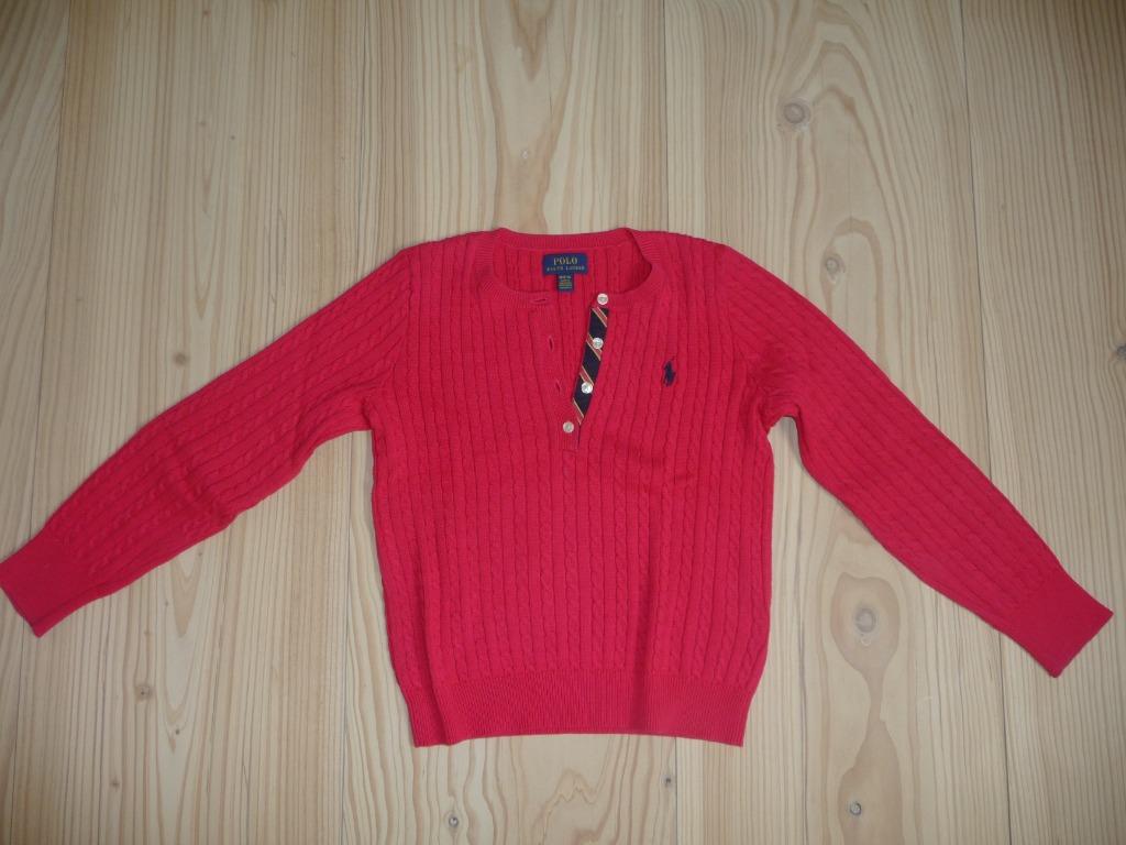 Ralph Lauren trui katoen fuchsia maat 8 jaar, Meisje, Trui of Vest, Ophalen of Verzenden, Zo goed als nieuw