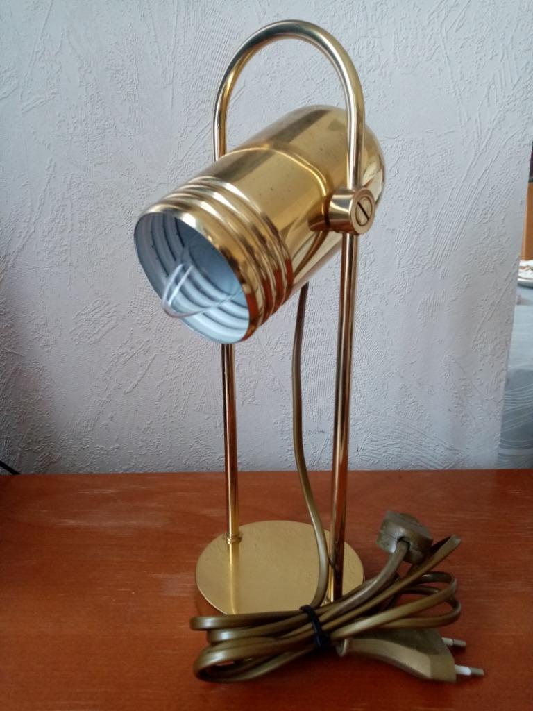 Messing bureaulamp van Rolf Krûger/Heinz Neuhaus 60s, Huis en Inrichting, Lampen | Tafellampen, Zo goed als nieuw, Minder dan 50 cm