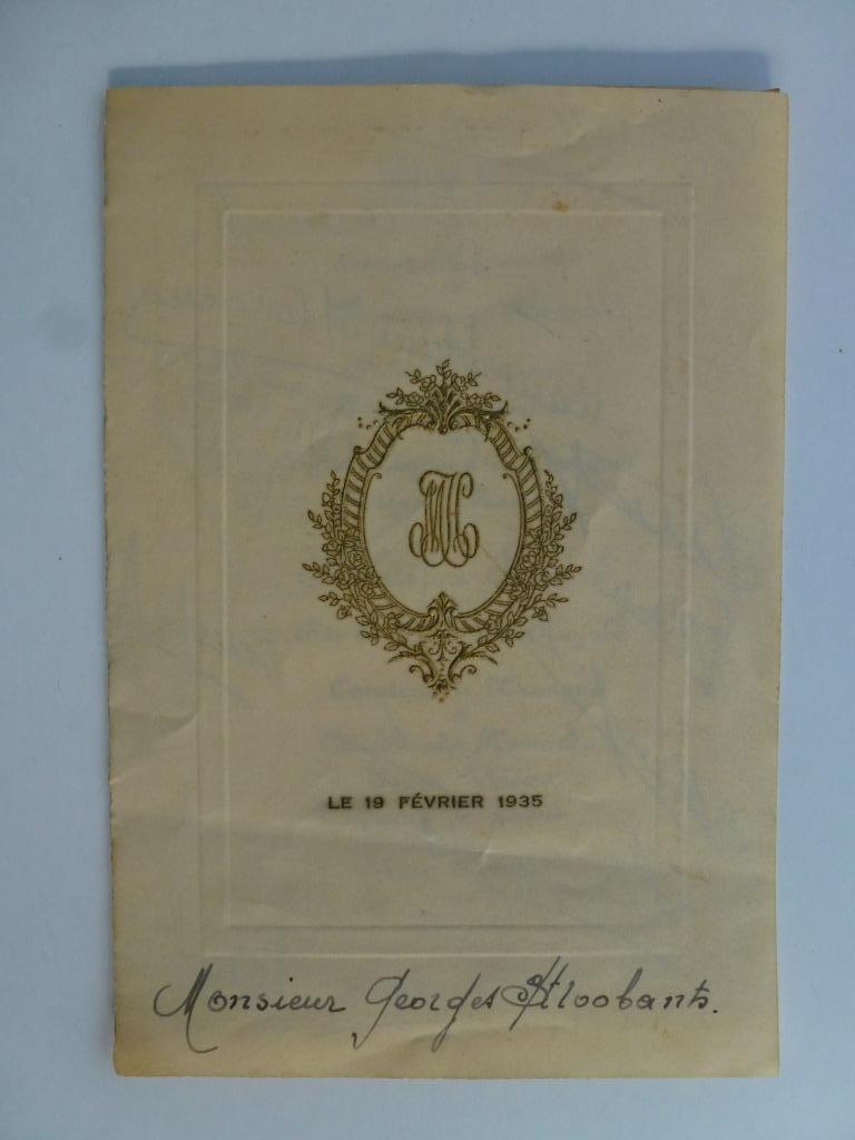 ancien double menu 1935, Envoi