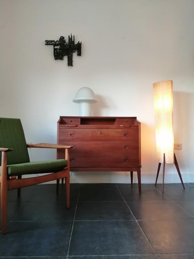 Deense Riis Antonsen secretaire, retro jaren 60 ladekast, Ophalen, Gebruikt, 5 laden of meer, Teakhout