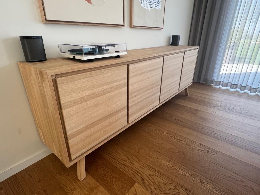 Prachtige eiken eetkamer set te koop, Huis en Inrichting, Ophalen of Verzenden, Zo goed als nieuw, Hedendaags/Scandinavisch, 6 tot 8 stoelen