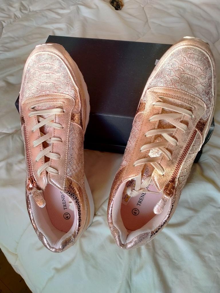 Nieuwe roze damessneakers met veters;rits opzij;maat 41., Ophalen, Nieuw, Trend One, Sneakers