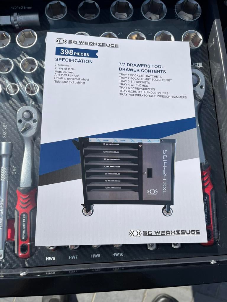 Gevulde gereedschapswagen. Kwalitatief!, Ophalen, Gevuld, Nieuw