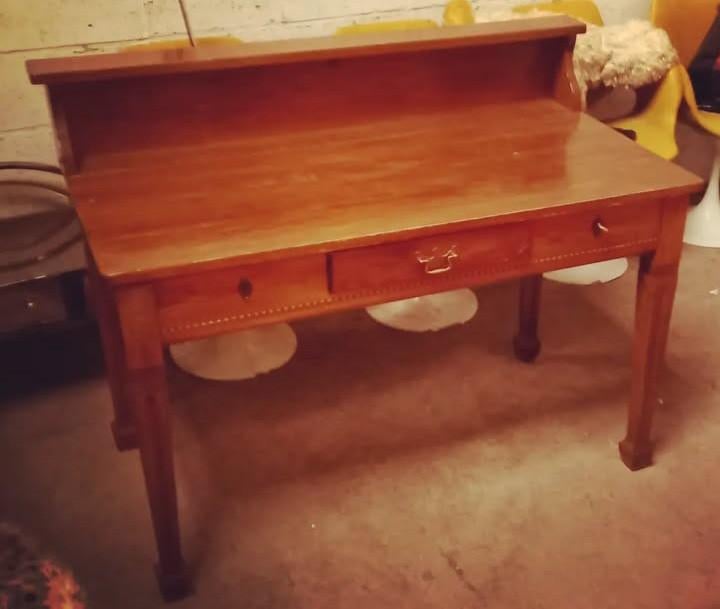 Bureau Secrétaire à gradin Vintage Antiquité en pin, Antiquités & Art, Enlèvement