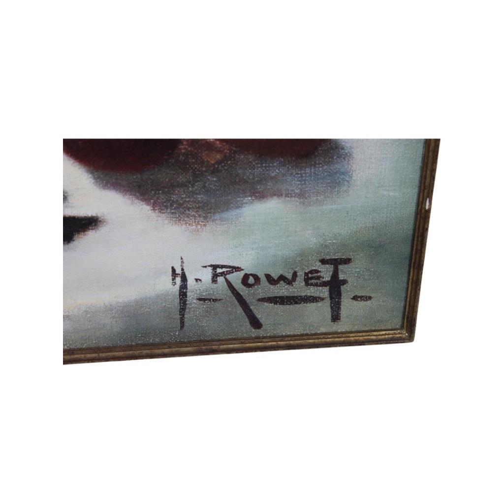 Grande Peinture Huile sur Toile Henri Rowet, Enlèvement