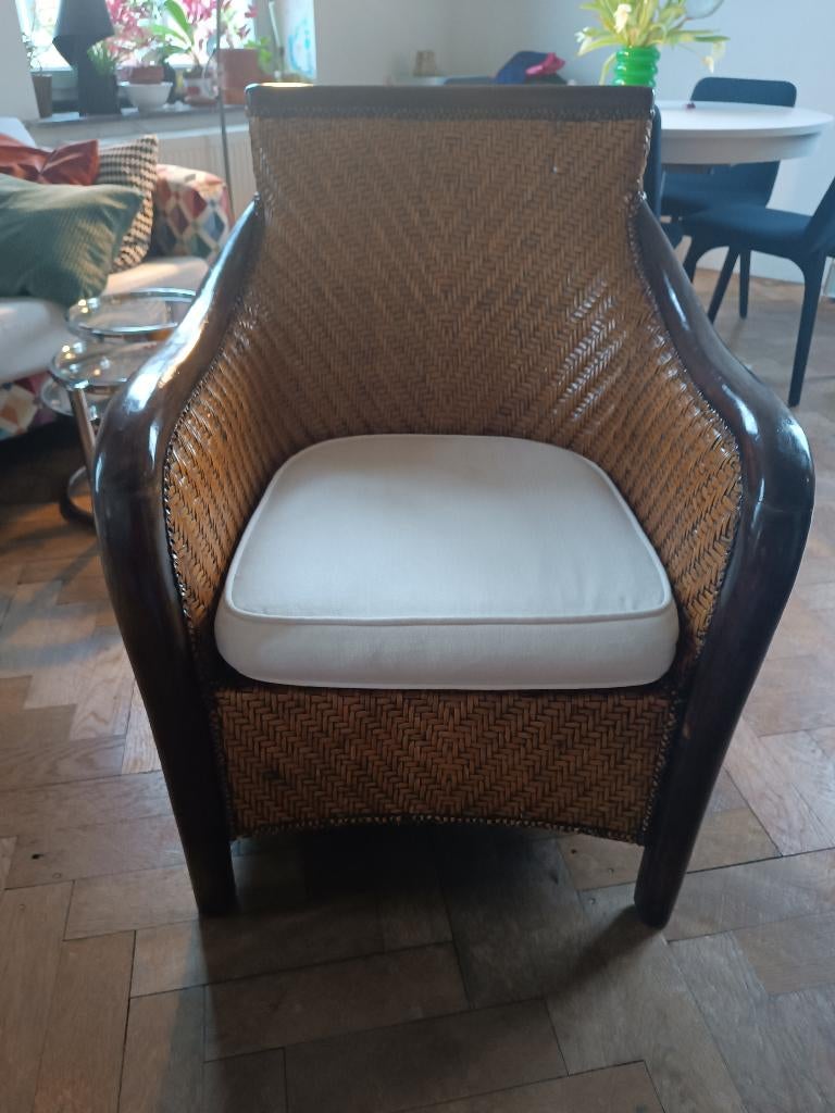 Fauteuil rotin, 75 à 100 cm, Style colonial, Tissus, Enlèvement
