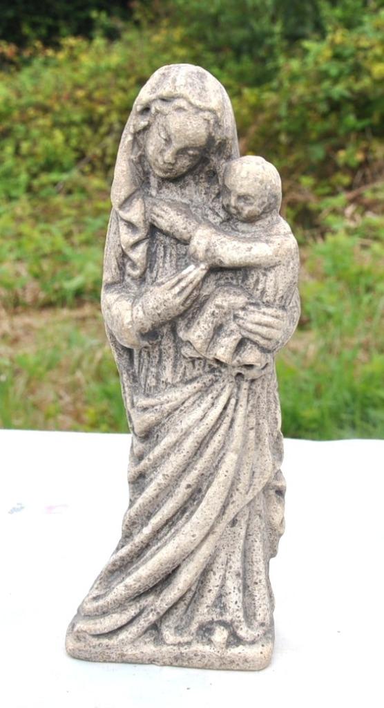 vierge a l'enfant en pierre reconstituée, Ophalen of Verzenden
