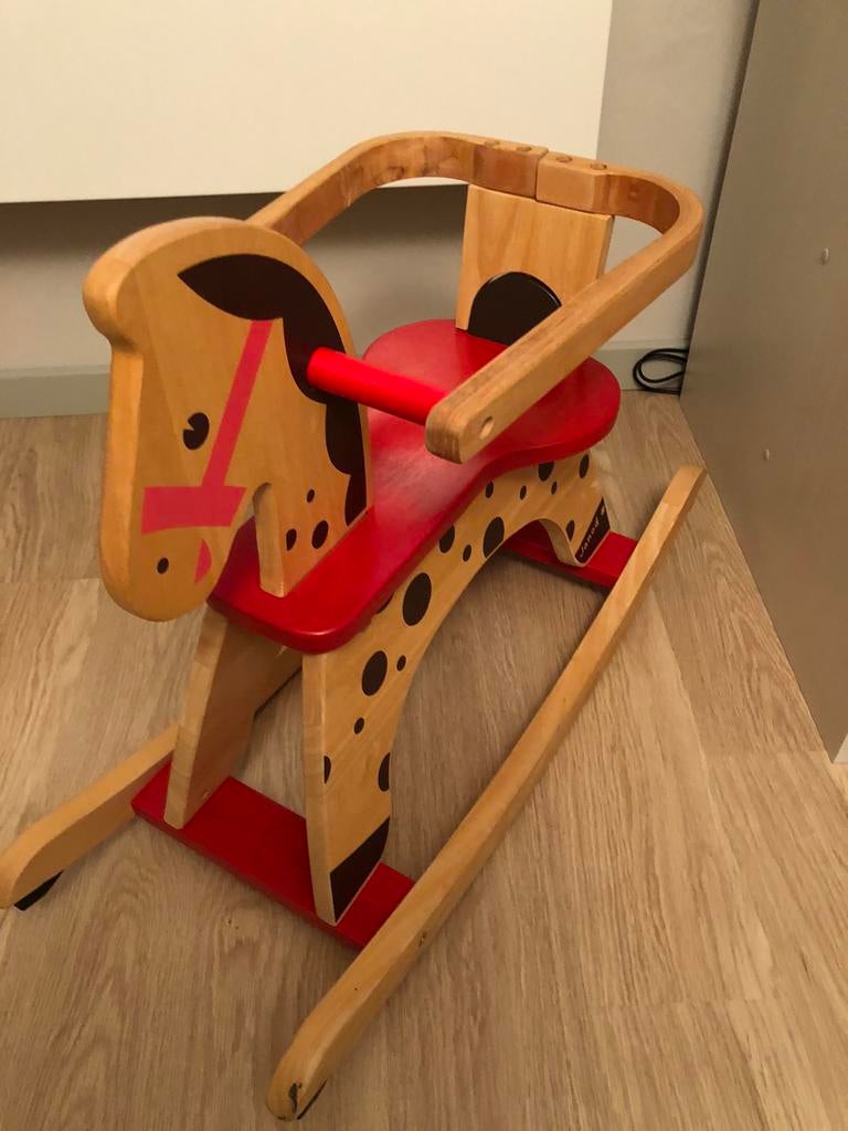 Houten schommelpaard-Janod, Ophalen, Zo goed als nieuw