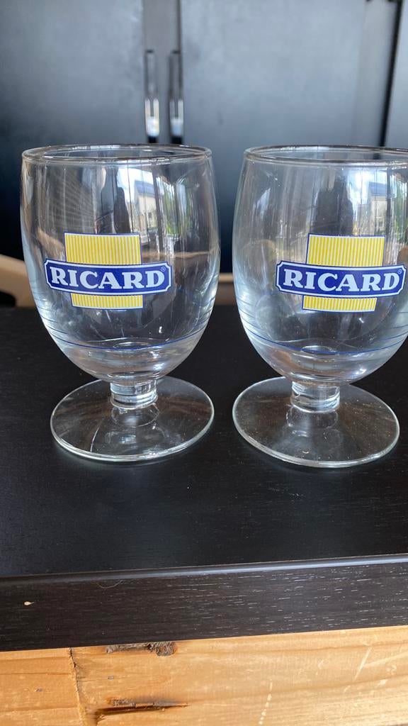 Verres Ricard à bord gradué. 2 pièces, Enlèvement ou Envoi, Comme neuf