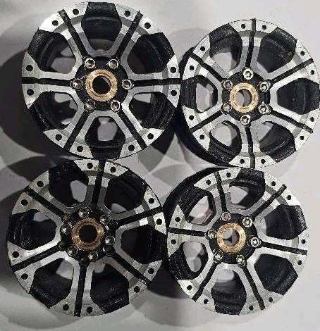 Jantes crawler RC 1.9 – noir/argent – à coller (x4), Échelle 1:10, Enlèvement ou Envoi, Pièce, Utilisé