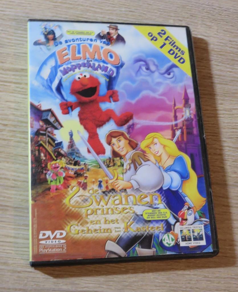 2 films op 1 DVD : Elmo in Mopperland + De Zwanenprinses, Cd's en Dvd's, Alle leeftijden, Ophalen of Verzenden, Overige genres