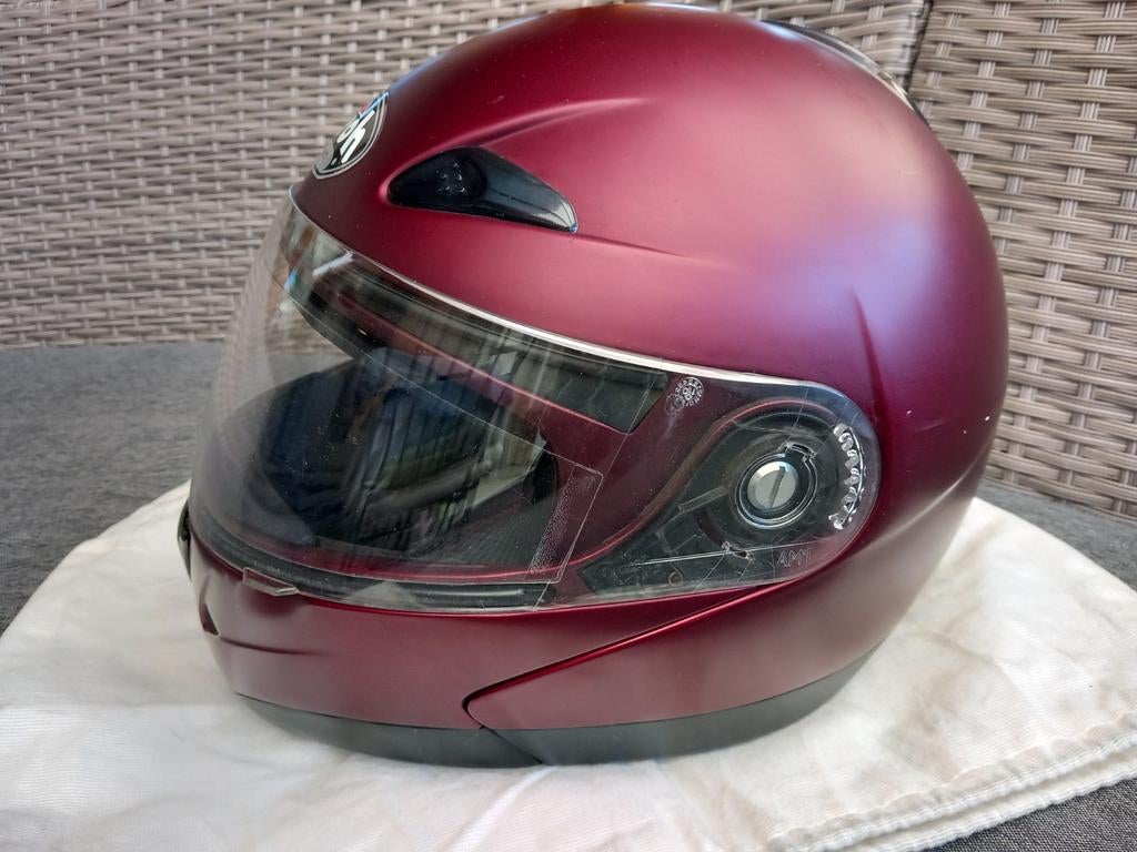 Integraal helm Airoh S mat bordeaux, Motoren, Ophalen of Verzenden, S, Dames