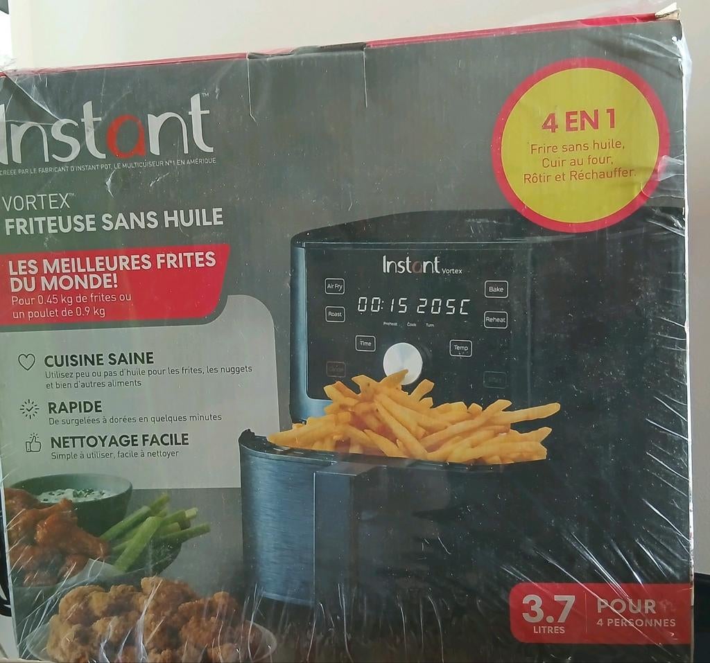 🟡 friteuse airfryer 4 en 1 Vortex 6 Plus d'Instant Brands, Electroménager, Enlèvement, Neuf, Friteuse à air, 1500 grammes ou plus