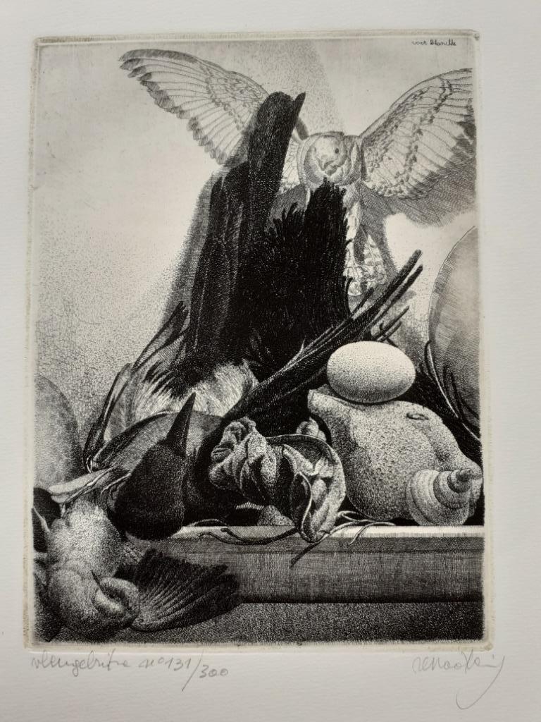 "Vleugelritme" - Renaat Veris, Antiek en Kunst, Kunst | Etsen en Gravures, Ophalen