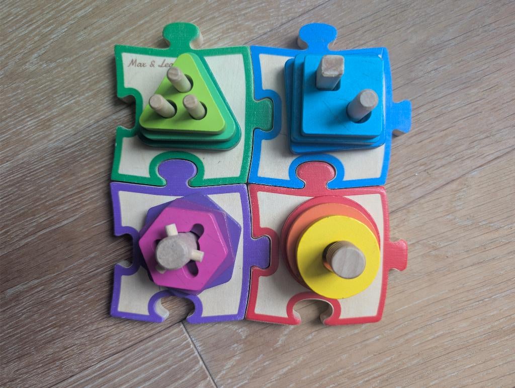 Max & Lea houten puzzel voor kinderen, Kinderen en Baby's, Speelgoed | Kinderpuzzels, Gebruikt, 10 tot 50 stukjes, Ophalen of Verzenden