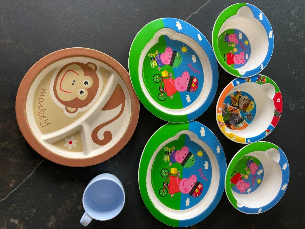 Assiettes enfants - bols et sac, Enlèvement, Utilisé, Autres types