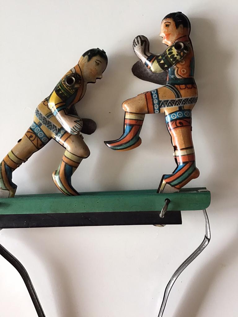 Antieke blik knijpspeelgoed boksers vintage, Ophalen of Verzenden