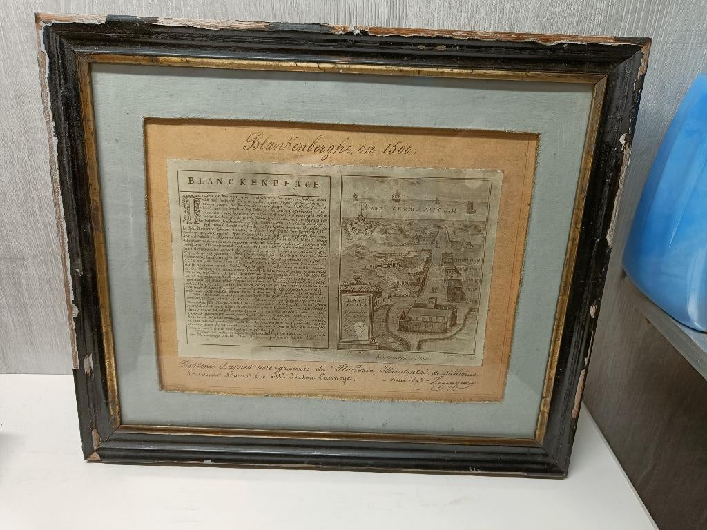 Oude kaart Blankenberghe en 1500, Antiek en Kunst, Ophalen of Verzenden
