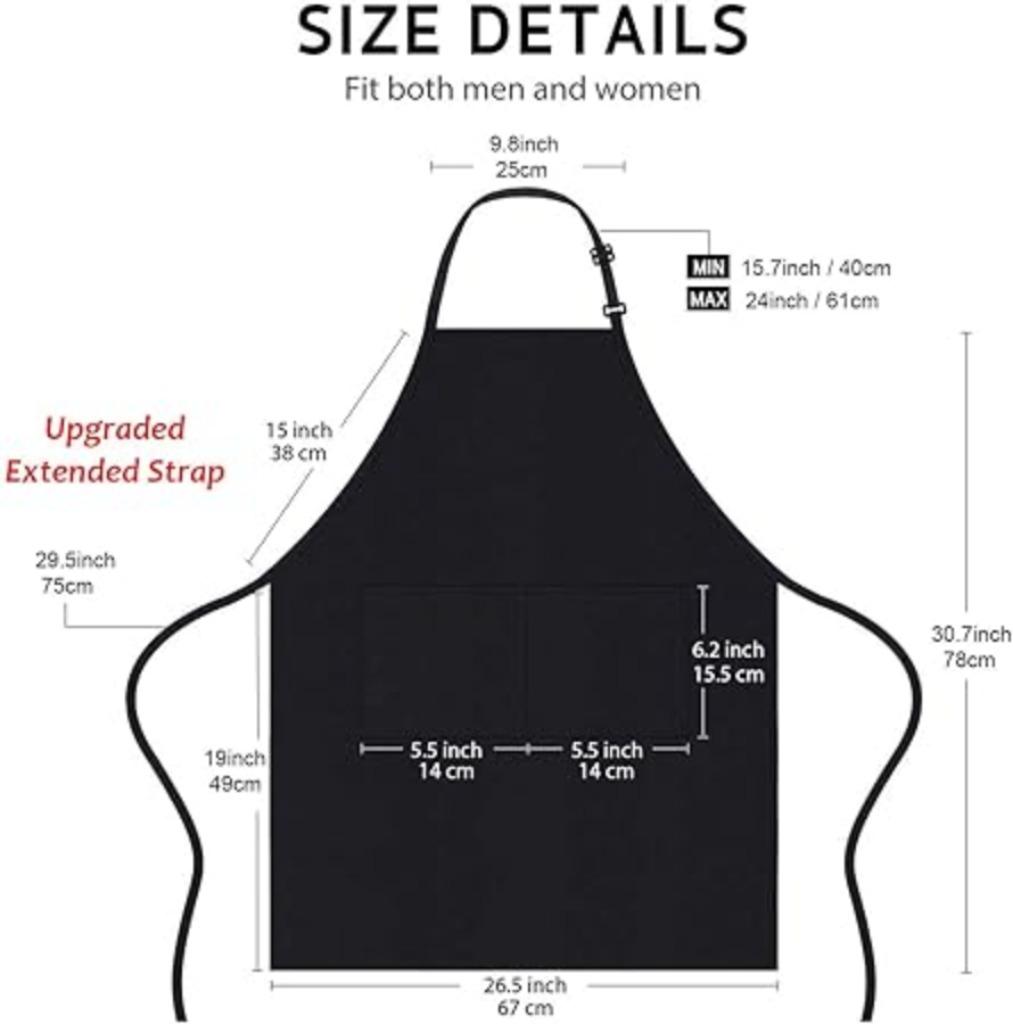 Tablier de cuisine | noir | avec 2 poches | Nouveau, Maison & Meubles, Cuisine | Linge de cuisine, Neuf, -, -, Autres types
