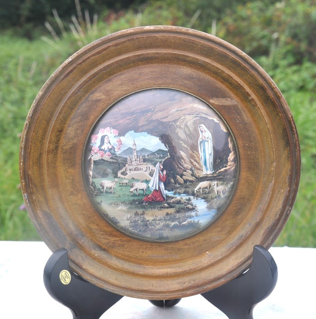 assiette decorative en bois decor lourdes, Ophalen of Verzenden