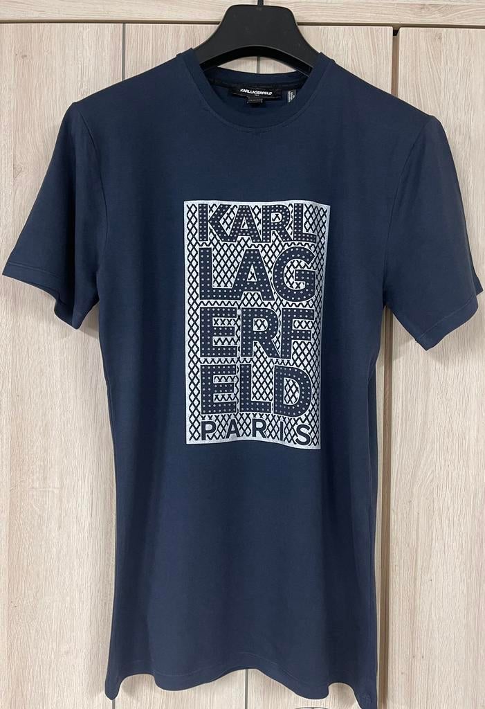 T-shirt : Karel Lagerfeld : maat XS, Blauw, Ophalen of Verzenden, Zo goed als nieuw, Karel Lagerfeld