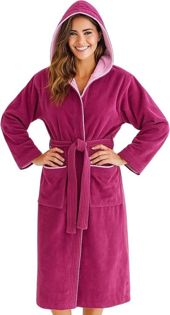 Peignoir à capuche | 100 % coton | LIVRAISON GRATUITE, Vêtements | Femmes, Pyjamas, Neuf, Taille 38/40 (M), -, -