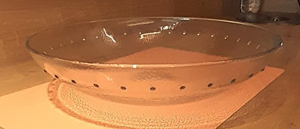 Glazen fruitschaal  diam: 35 cm, Ophalen, Gebruikt, Schaal, Rond