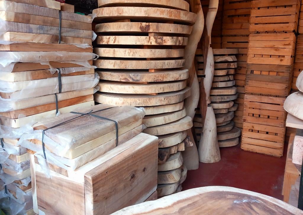 Boomstambladen in suar hout., Huis en Inrichting, Tafelonderdelen, Nieuw, Ophalen of Verzenden
